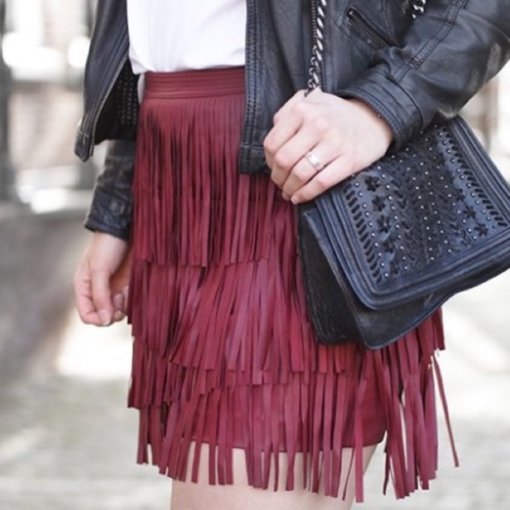 H&M fringe skirt